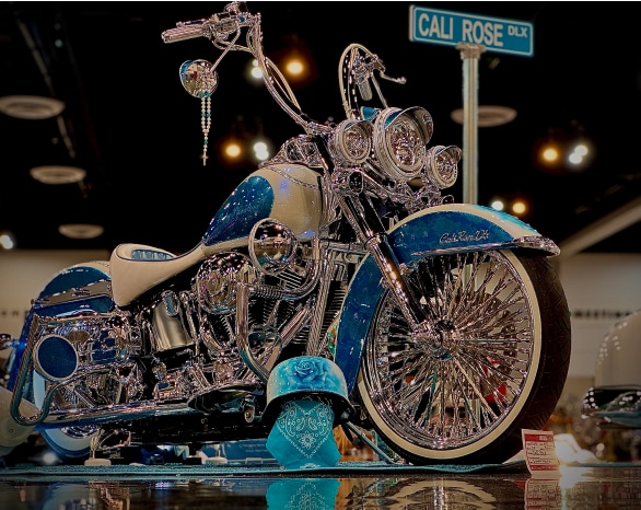 Cali Rose's Light Blue Harley Davidson