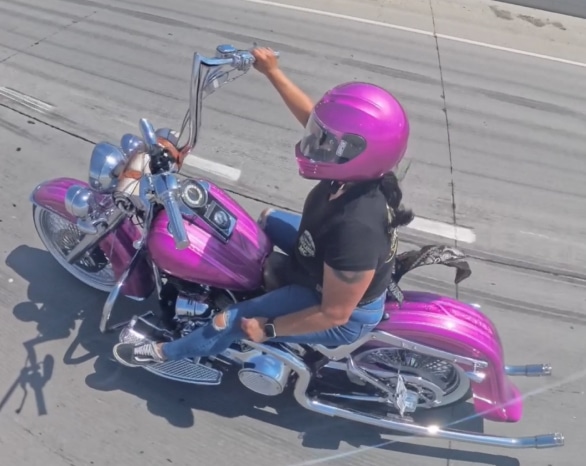 Gaby Galeas riding her bike