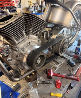 Close Up of Riley Hansen's bike's motor