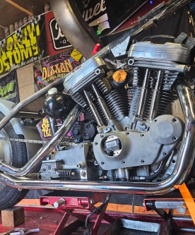 Close Up Of The Motor Used In The Custom Bike