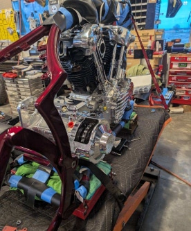 custom bike during the creation process