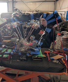 custom bike during the creation process